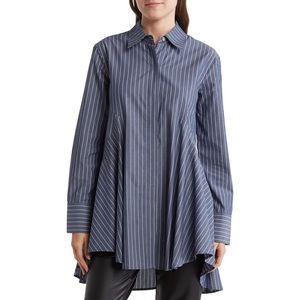 Donna Karan Blue Striped Long Sleeve Shirt/Dress Size Small